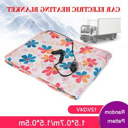 12V/24V Electric Car Blanket Heated Travel Throw Cosy Warm W