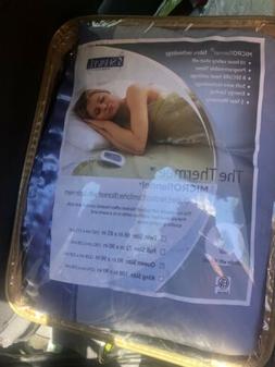 Thermee Micro Flannel Electric Blanket, Queen, Cadet Blue