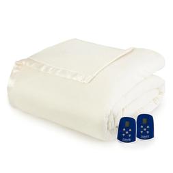 Micro Flannel Electric Heated Comforter/Blanket Queen Ivory