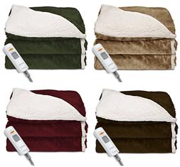 Sunbeam Electric Sherpa Throw Blanket  Heated Reversible War