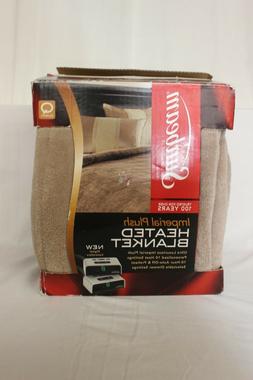 Sunbeam Imperial Plush Heated Electric Blanket Mushroom Quee