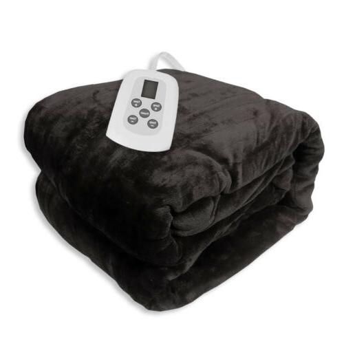 Westerly Full Size Microplush Electric Heated Blanket, Black