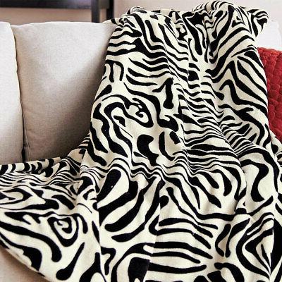 SlumberRest Zebra Black Heated Throw