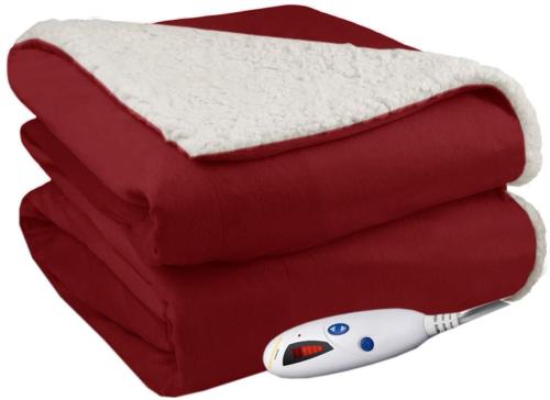 Pure Warmth Throw Electric Heated Throw Blanket Brick with N
