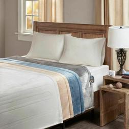 Luxury Ultra Soft Reversible Plush Heated Blanket w/Bonus Au