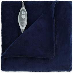Sunbeam Microplush Electric Heated Throw Blanket, Royal Blue