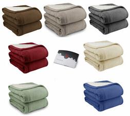 Pure Warmth MicroPlush Sherpa Electric Heated Warming Blanke