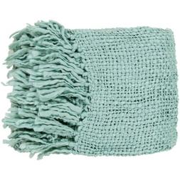 Tobias by Surya Throw Blanket, Aqua - TOB1006-5171