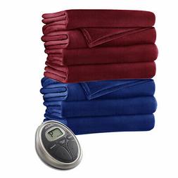 Sunbeam Velvet Plush Electric Heated Warming Blanket SC7